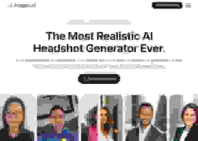 Aragon AI Headshot Generator - Landing Page