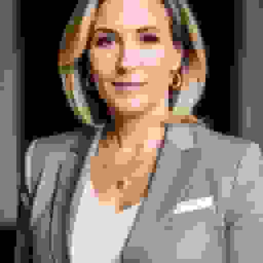 professional headshot of a white woman with blue suit